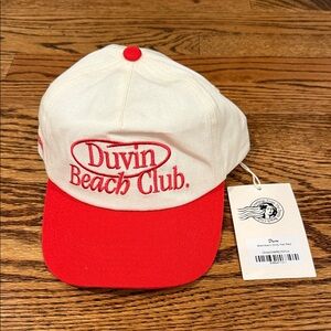 Duvin Beach Club Red and White Men's Hat